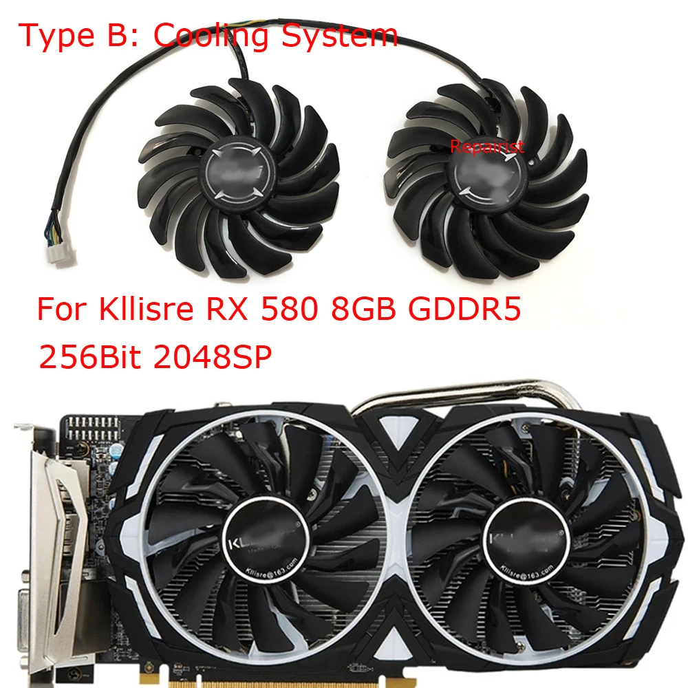 Rx 580 8Gb 2048Sp Gpu - Video Cards Fan,T129215SU,VGA GPU Cooler,PLD09210S12HH,2pcs/Set,For Kllisre