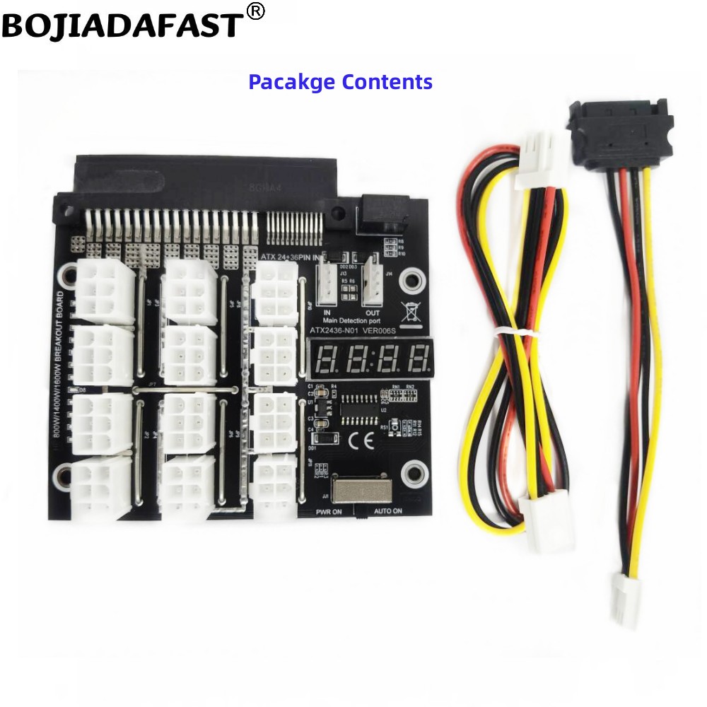 12 Ports PCIE 6Pin Connector S - 2400W Server Psu Breakout Board recension och pris